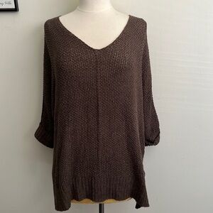 Brown oversized crocheted tunic